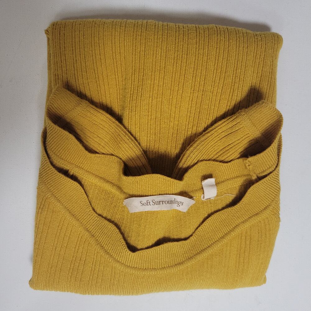 Soft Surroundings Mustard Yellow Sweater Size S Punk Skater Granola Y2K Inspired - Picture 8 of 8